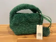 グリーン ハンドバッグ チェーンストラップ付き