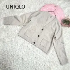 ユニクロ カーディガン スフレヤーンショートカーディガン アイボリー 春秋【M】