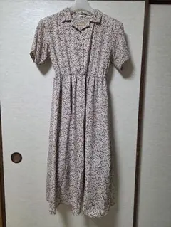 【新品未使用】ehka sopo　小花柄シャツワンピース　ブラウン系
