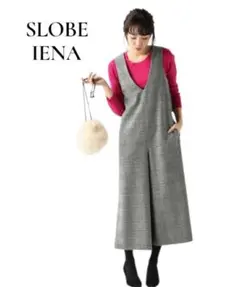 SLOBE IENA グレンチェックオールインワン　S　Vネック　ウール混のサムネイル