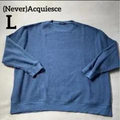 (Never)Acquiesce オーバーワッフルプルオーバー Lブルー