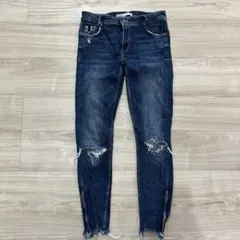 ZARAスキニーデニム　ダメージジーンズ