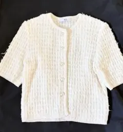 ラルフローレン レースフリル クロシェニット カーディガン 半袖 美品