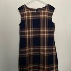 アンドクチュール　チェック　ノースリーブワンピース