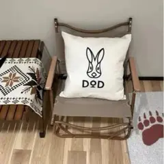 【新品】DOD ウサギロゴ クッションカバー 白★
