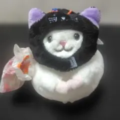 カルディ　チンチラ　マスコット　ぬいぐるみ　キーホルダー　ハロウィン　黒猫