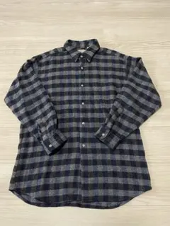 古着　ヴィンテージ　チェック柄ウールシャツ　M