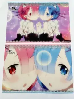 【2点セット】ラム＆レム Re:ゼロから始める異世界生活 クリアポスター