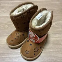 ★新品未使用品★ ムートンブーツ　星柄　ベージュ　14センチ