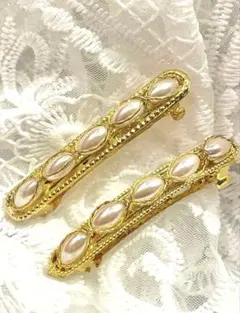 ゴールド パールデザイン ヘアピン 2個セット