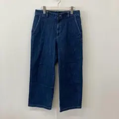 【a2131】ユニクロ ブルー デニムパンツ ストレート 美品 ウエスト73cm