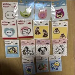 【15枚】ディズニー　　ワッペンシール　もこもこ 刺繡