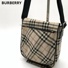 BURBERRY バーバリー ショルダーバッグ ノバチェック ナイロン製 縦型