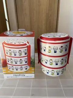 ハローキティ まえへならえ3段ピクニックランチボックス　未使用品
