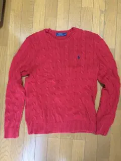 Polo Ralph Lauren ケーブルニット　レッド　M