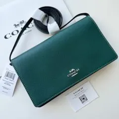COACH コーチ ショルダーバッグ 長財布 エメラルドグリーン 緑色 