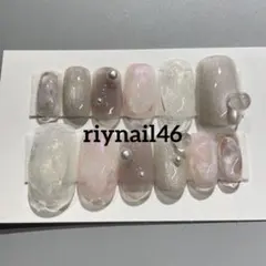 ネイルチップ 10066 ニュアンス ベージュ パープル　紫　グレー つけ爪 ネイルチップ 10066 ニュアンス ベージュ パープル 紫 グレー つけ爪