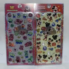 3D 立体感 立体ステッカー シール ぷくぷく 硬質2 枚セット Dis Ney