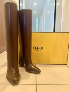 美品】 FENDI フェンディ ロココ バイカーブーツ ニット ズッカ柄 36