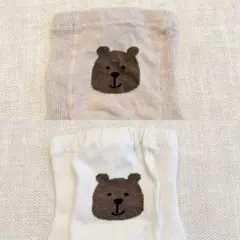 【くまけつ】babyGap ベビータイツ 白/ベージュ 12-24m