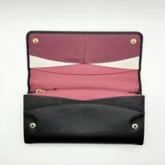 ✨現行モデル✨PRADA 長財布　メタルロゴ　サフィアーノレザー　バイカラー　黒