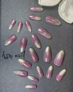 ゴールドグラデーションネイル　ネイルチップ　20枚セット　サイズ計測不要