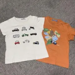 familiar 半袖Tシャツ 2枚セット 90サイズ サファリ のりもの 車