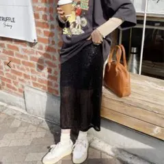 スパンコール　ロングスカート　ストレート　美品のサムネイル