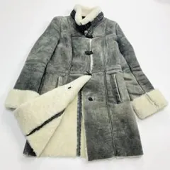 【超希少　リアルムートン】　ダブルスタンダードクロージング　羊革　ボア　ロング丈