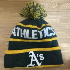 NEW ERA A's POM KNIT CAP アスレチックス ポンポンニット
