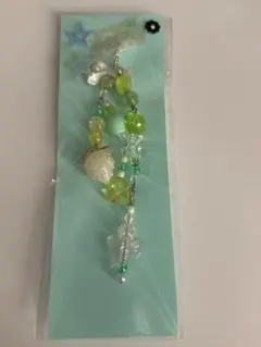 ハンドメイド ビーズチャーム グリーン系