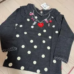 ミキハウス♥︎ネックレス風イラストオシャレ長袖トップス　100 リーナちゃん
