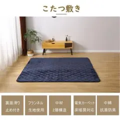 床暖房ホットカーペット対応 こたつ敷き 長方形140x190cm ラッグマット