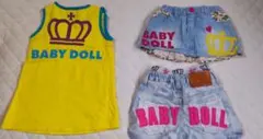 BABY DOLL タンクトップとデニムショートパンツセット 80cm
