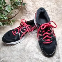 アシックス　ASICS　ランニングシューズ　スニーカー　25.0cm　黒ピンク