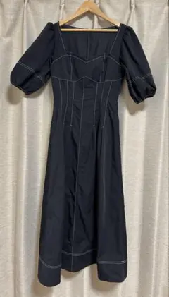 エイミーイストワール　ステッチコットンフレアワンピースS