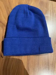 ニット帽　青　ブルー