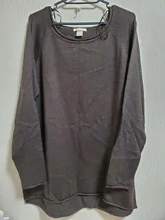 67 H&M ブラウン オーバーサイズニット 長袖ニット Lサイズ