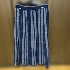 ネイビー ストライプ フレアロングスカート