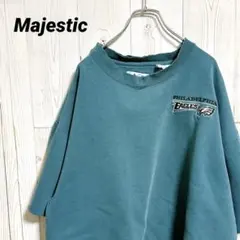 90s前後 Majestic NFL イーグルス カットオフ　半袖スウェットのサムネイル