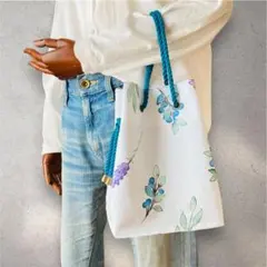 新作☁︎ハトメ巾着バッグ☁︎ブルーベリー柄