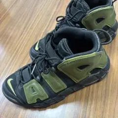 Nike エアーモアアップテンポブラック/オリーブ スニーカー