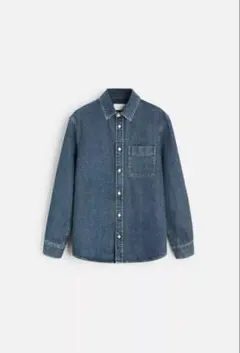 ZARA ORIGINS ウォッシュ加工入りデニムシャツ ライトブルー M