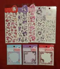 サンリオ　飴ノ森ふみか　たけいみき　クリアシール　付箋　8点セット