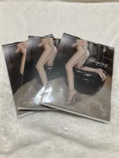 70Dストッキングタイツ　グレ- 3足セット　超光沢ダンスタイツ　0808