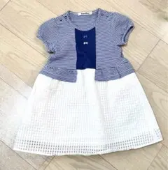 familiar ストライプ チェック ワンピース