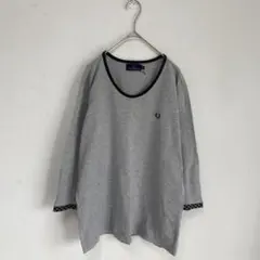 【FRED PERRY】ロングスリーブカットソー　トップス　七分袖　グレー【L】