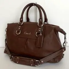 COACH POPPY Leather Legacy 2way Tote Bag - メルカリ