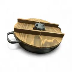 未使用南部鉄器 両手鍋 木製蓋付き 南部鉄器検査証付き 未使用南部鉄器 両手鍋 木製蓋付き 南部鉄器検査証付き 未使用