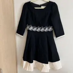 【美品】レッセパッセ　バイカラーワンピース　黒M